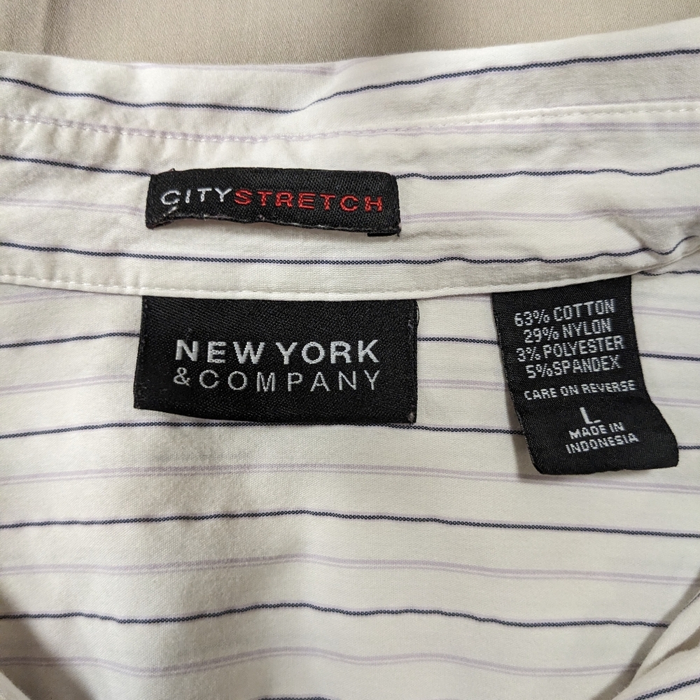 New York & Company City Stretch Shirt- size large - Picture 4 of 17